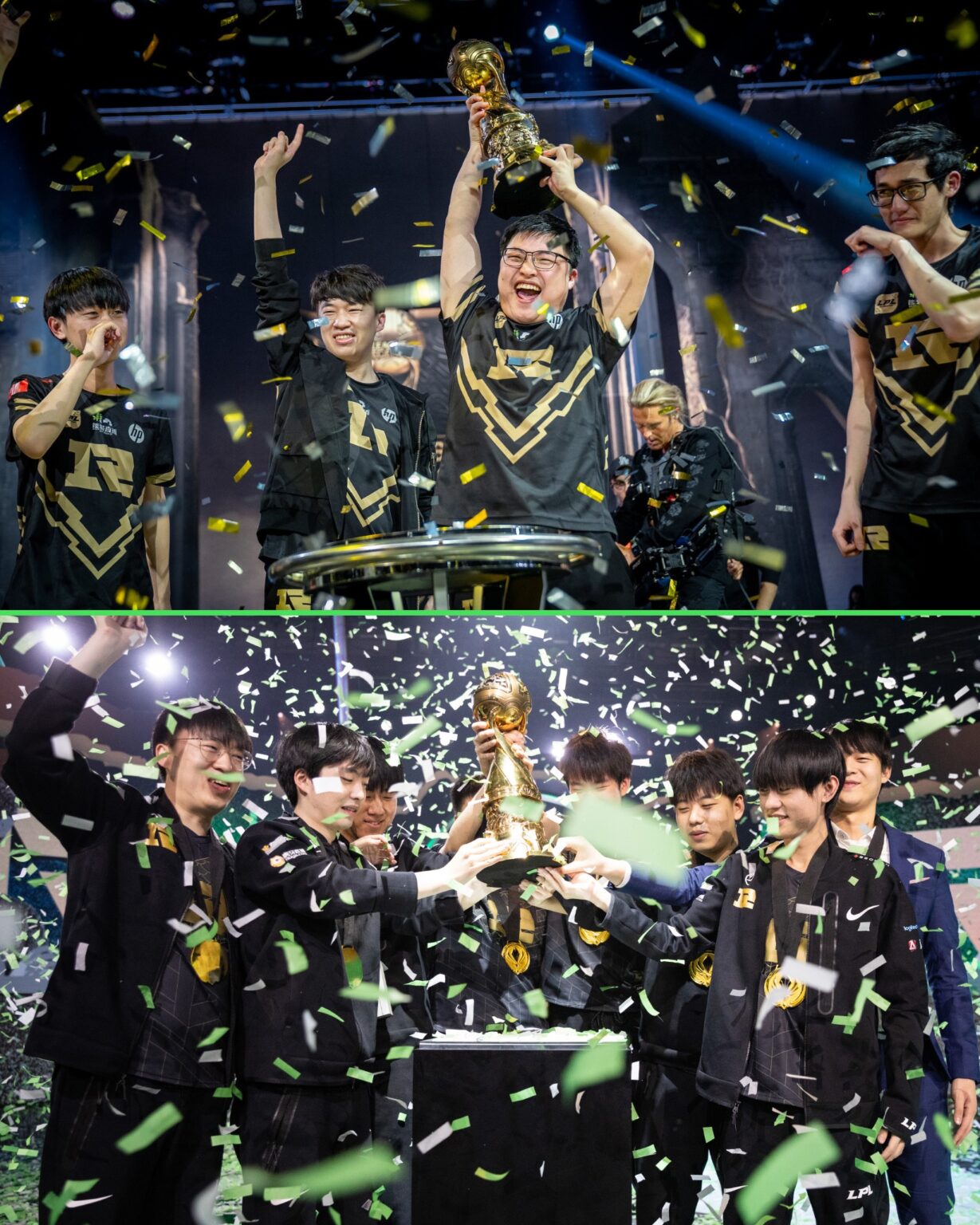 Royal Never Give Up sigraði í MSI Royal Never Give Up fagnar vel og innilega í Laugardalshöllinni
