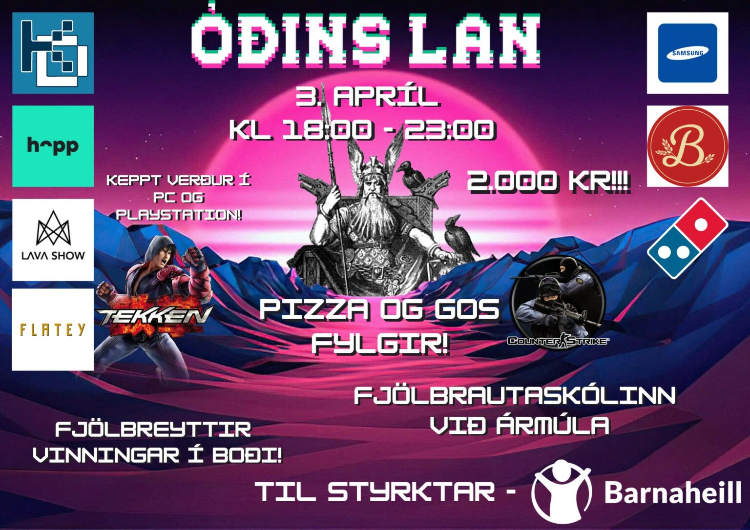 Óðins LAN haldið til styrktar Barnaheillum – Spennandi rafíþróttaviðburður í FÁ óðins-lan