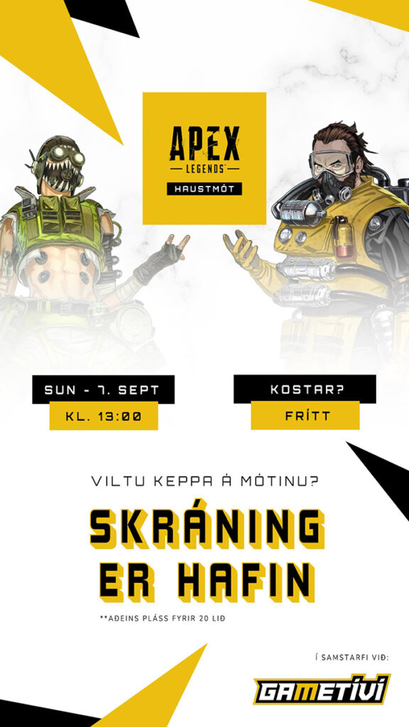 Skráning hafin í haustmót Apex Legends Íslands