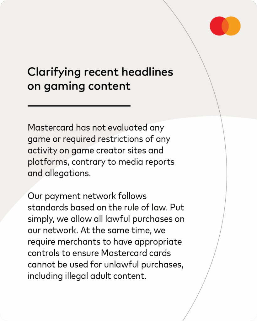 Mastercard svarar fyrir sig: Hafnar aðkomu að ritskoðun kynferðislegra leikja á Steam