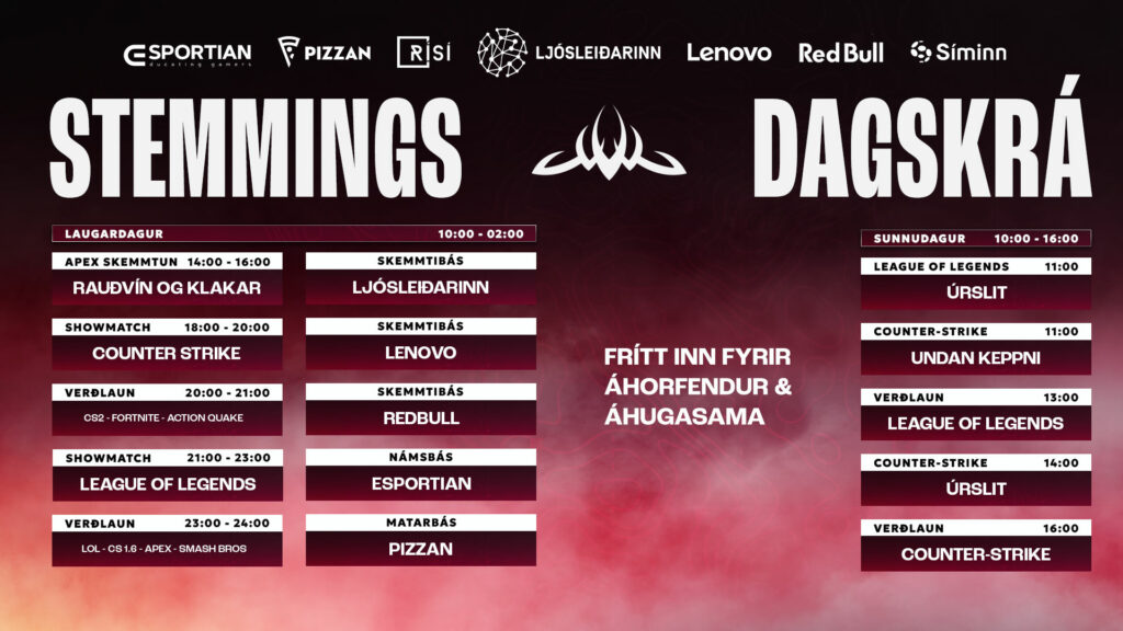 Stemmings dagskrá Skjálfta klár
