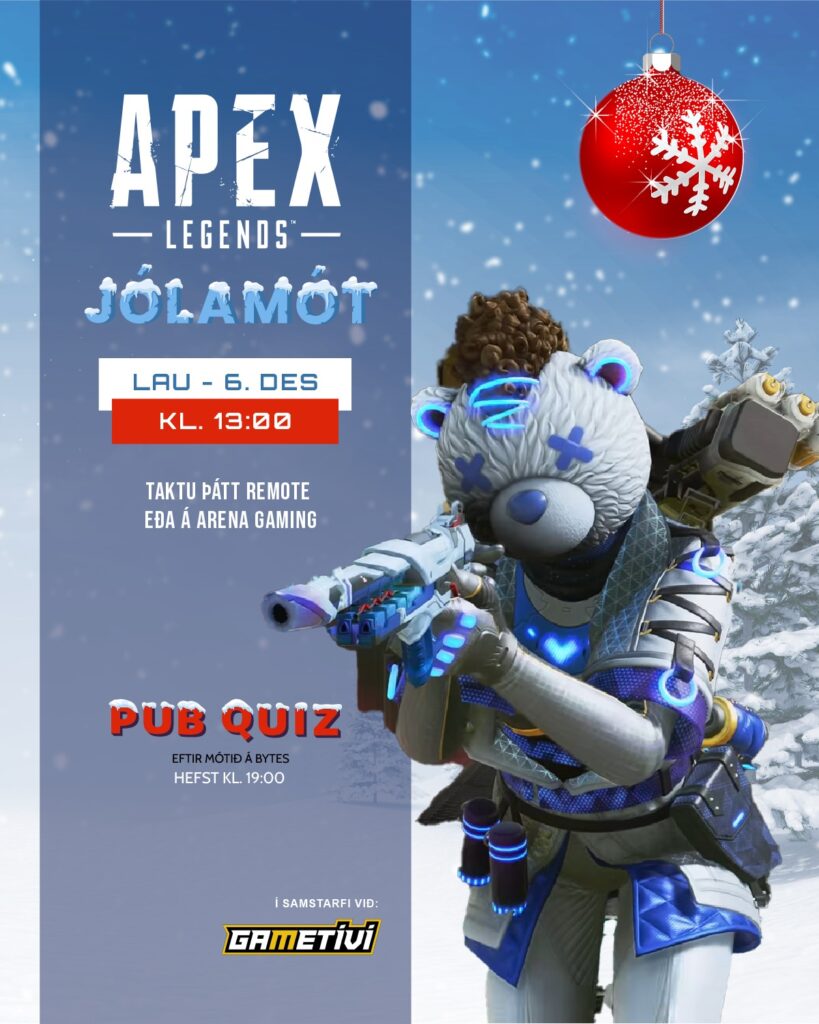 Jólamót Apex Legends: leikjahátíð og pubquiz í desember