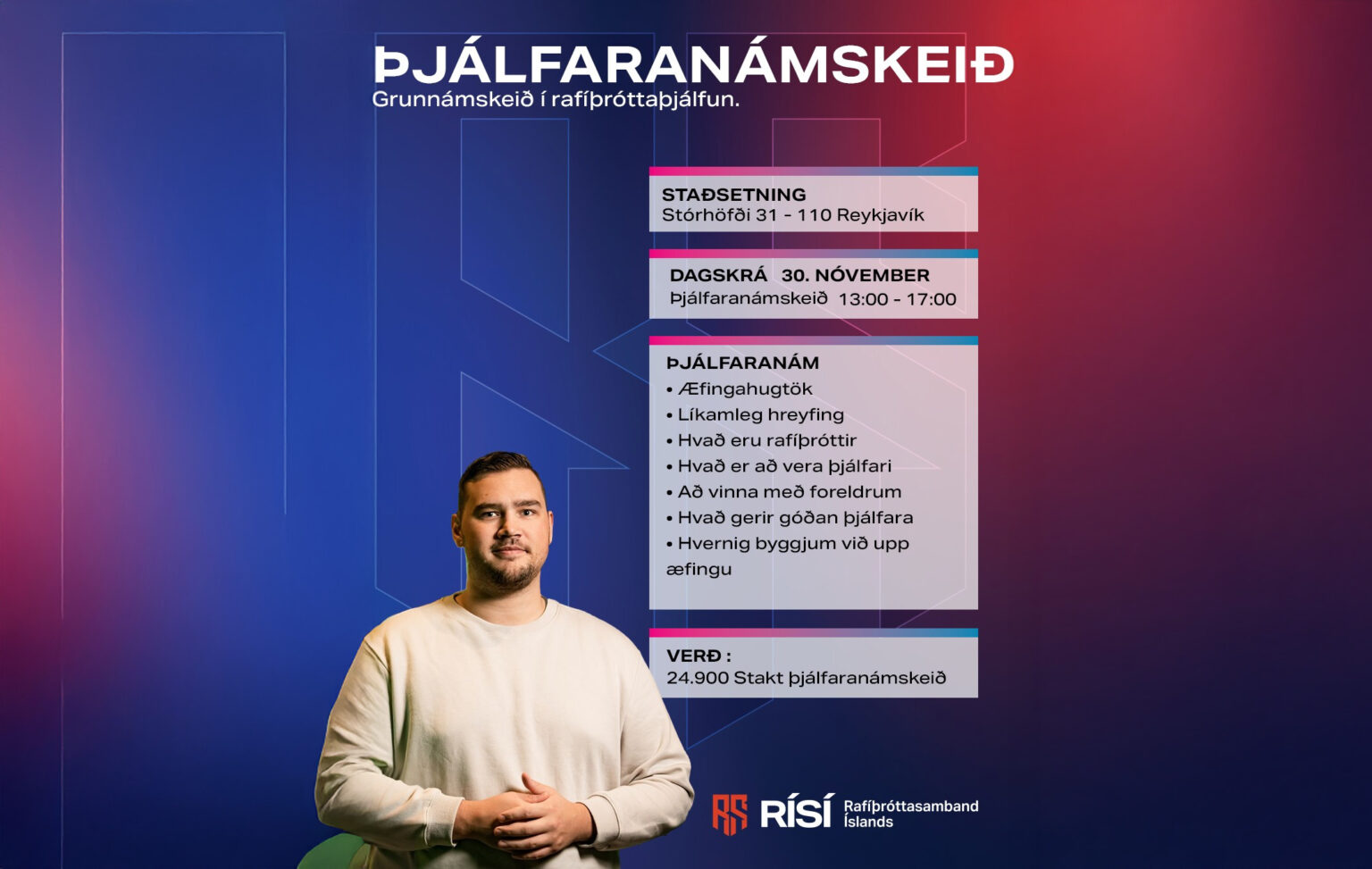 RÍSÍ opnar fyrir skráningu á nýju þjálfaranámskeiði RÍSÍ opnar fyrir skráningu á nýju þjálfaranámskeiði