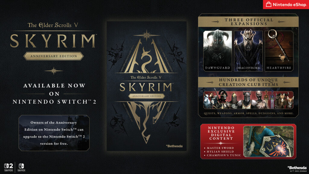 Skyrim Anniversary Edition mætir á Nintendo Switch 2