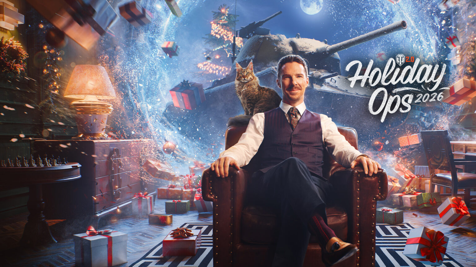 Benedict Cumberbatch tekur við stjórninni í hátíðarviðburði World of Tanks Benedict Cumberbatch tekur við stjórninni í hátíðarviðburði World of Tanks